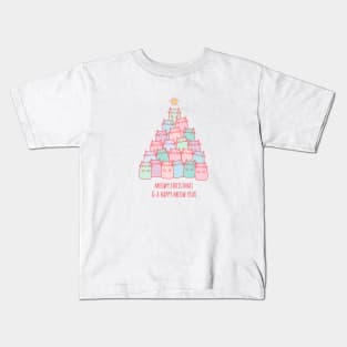 Cute cats Christmas tree Kids T-Shirt